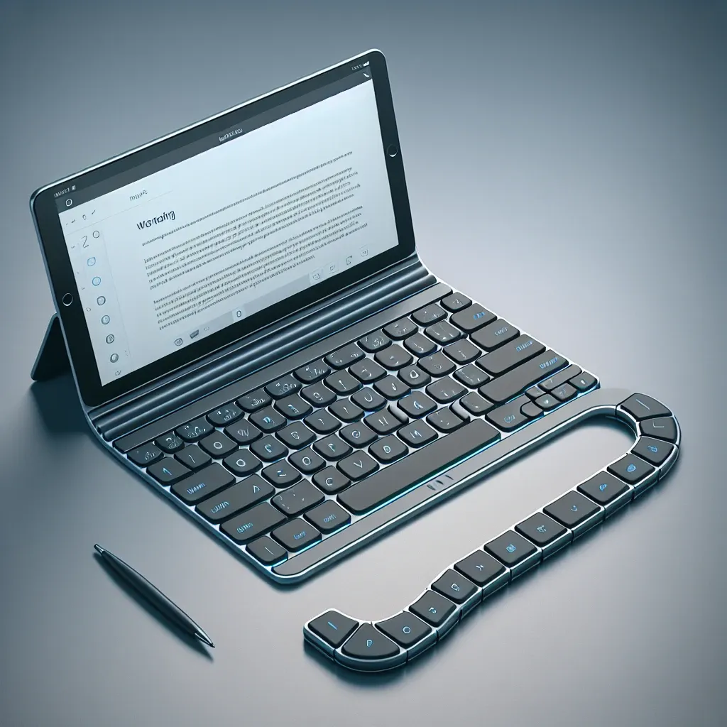 "Samsung prototype flexible keyboard designed for tablets, showcasing innovative technology and ergonomic design, enhancing portable typing experience."