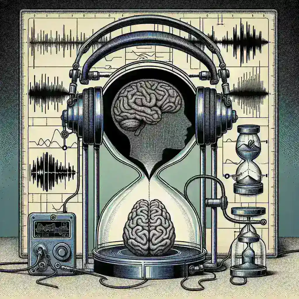 "AI technology analyzing vocal patterns in patients to predict onset of Parkinson's disease through voice analysis in a clinical setting."